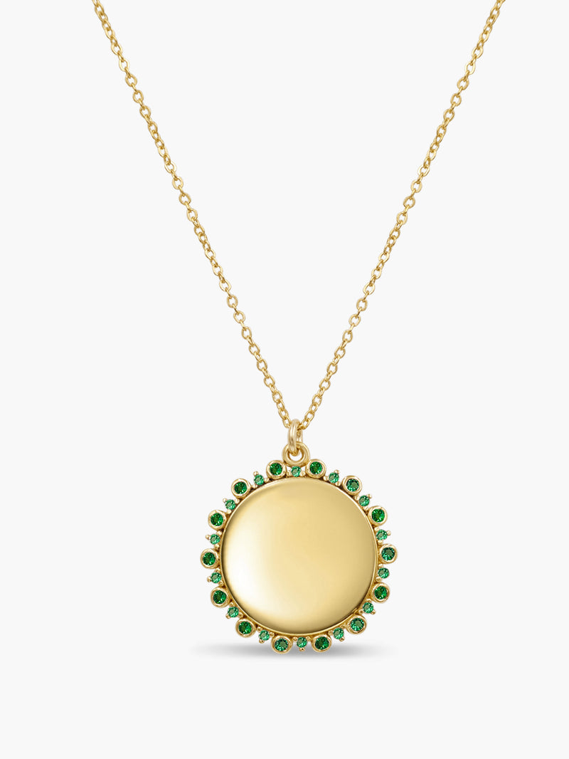 Cluster Sun Necklace- Emerald