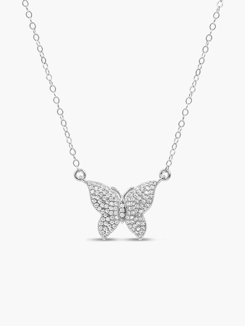 Large Sparkle Butterfly Necklace