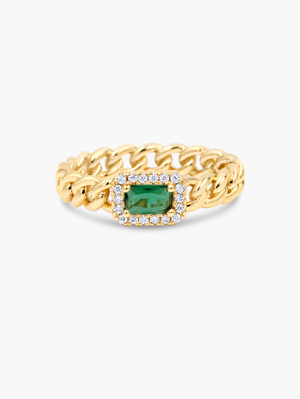 gold plated cuban link ring