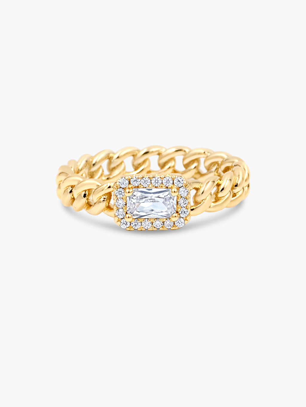 baguette halo ring