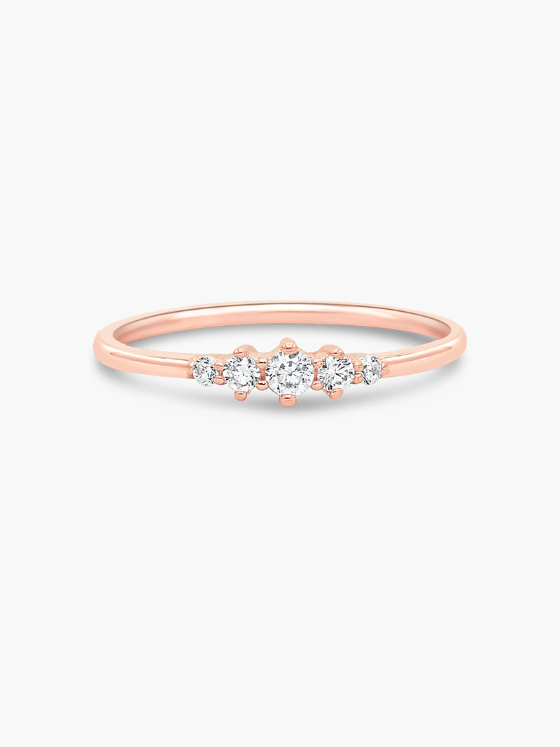 rose gold stacking crown ring with CZ