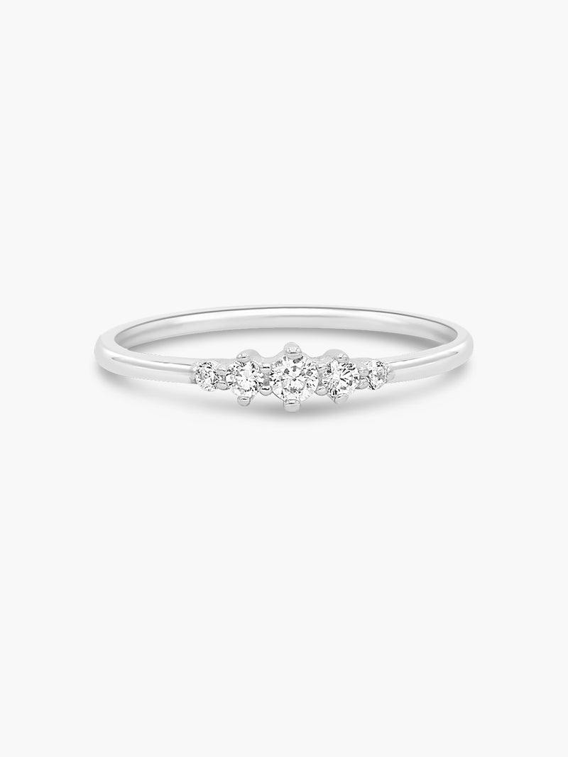 silver stacking crown ring on thin band