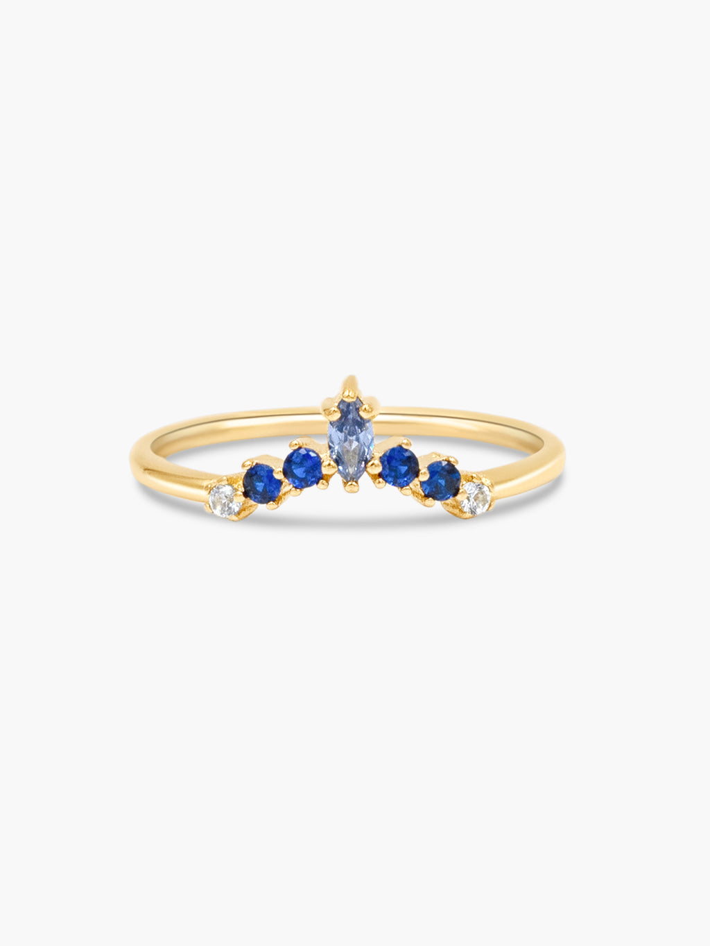 Marquise V Ring - Blue