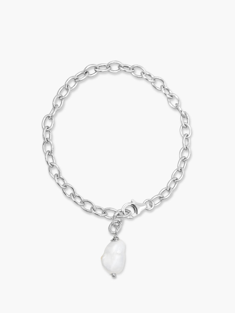 Thick Cable Chain with Pearl Bracelet