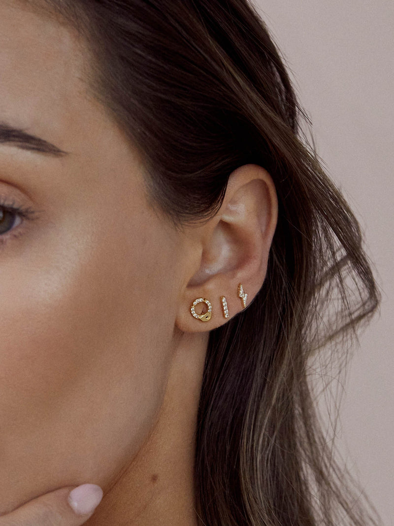 Gold Plated Bar Studs by the Faint Hearted Jewelry