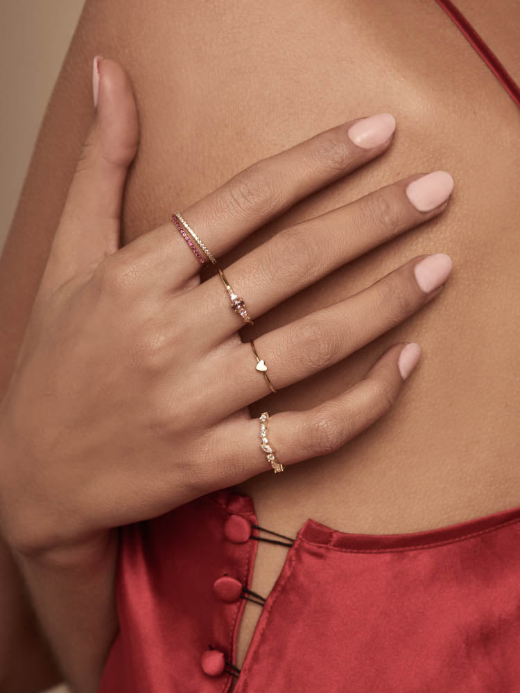 Gold Cluster Stacking Ring by The Faint Hearted Jewelry
