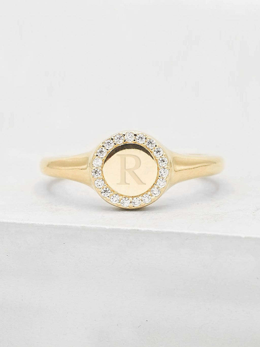 Sparkle Signet Ring - Gold