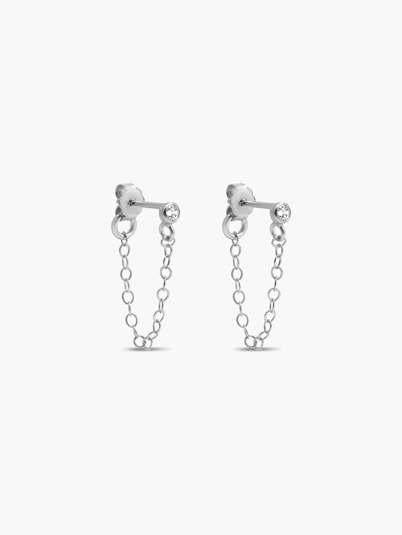 CZ Chain Studs - Cable Chain