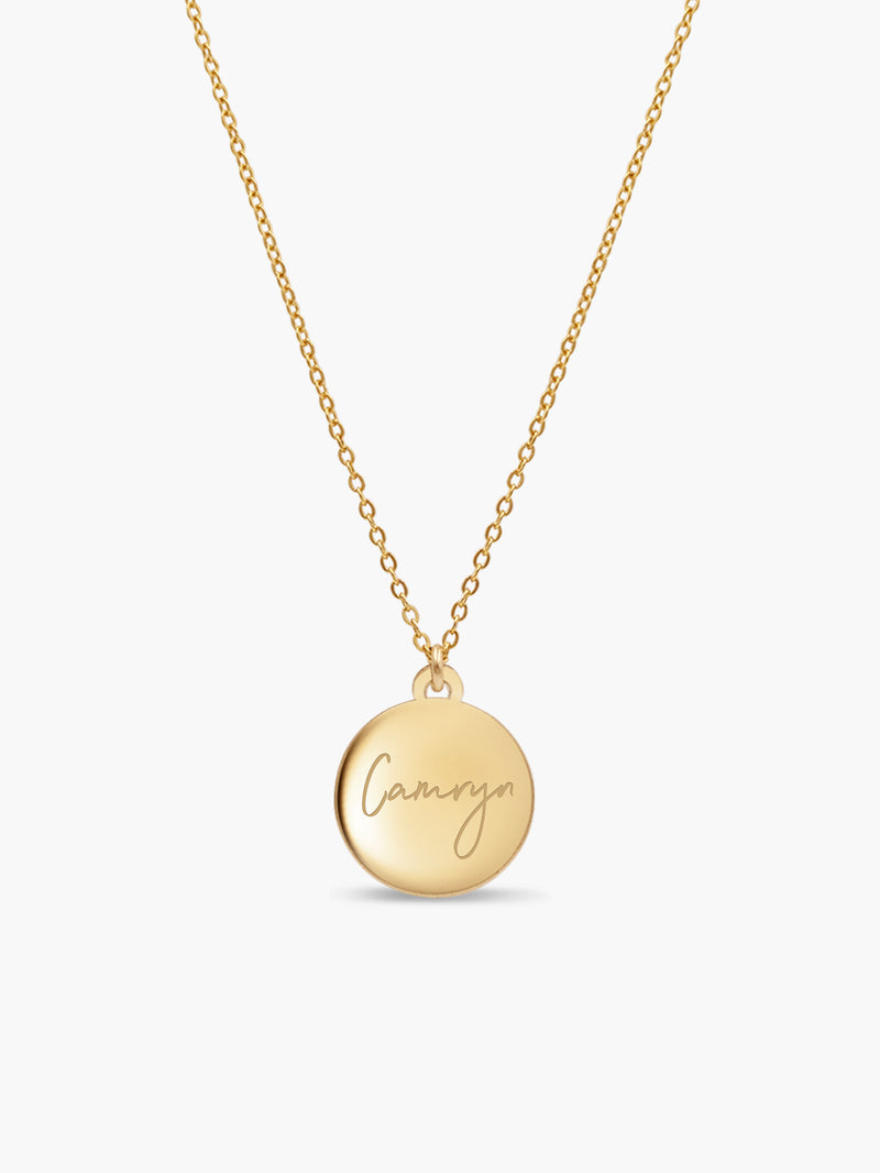 Engraved Coin Necklace