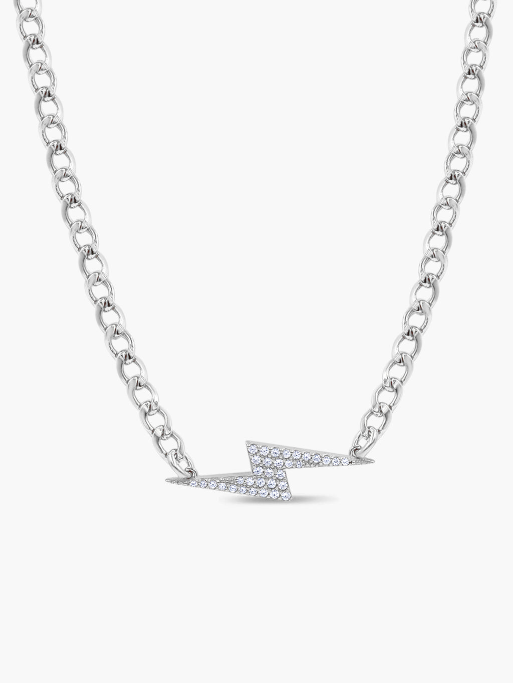 Lightning Necklace with Cuban Link Chain