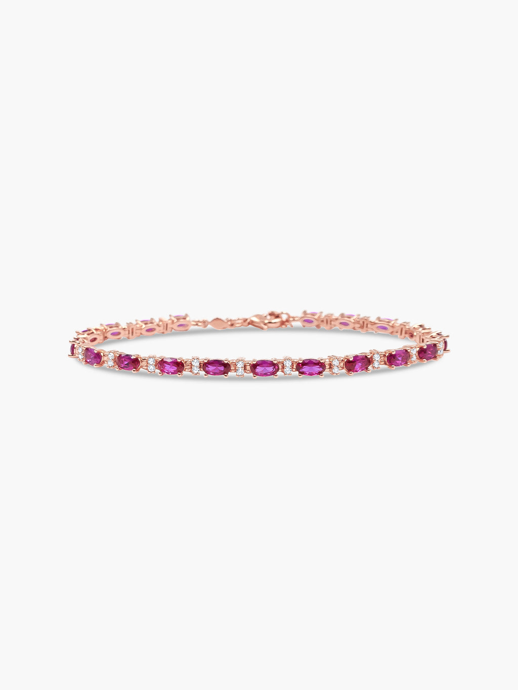 Oval Tennis Bracelet - Ruby