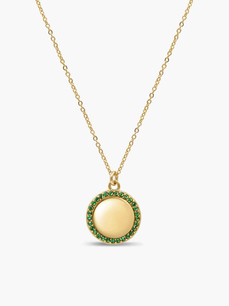 Sparkle Coin Necklace - Green