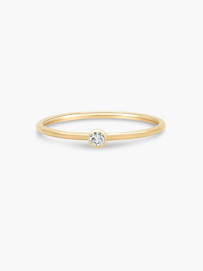simple gold filled ring with replica diamond