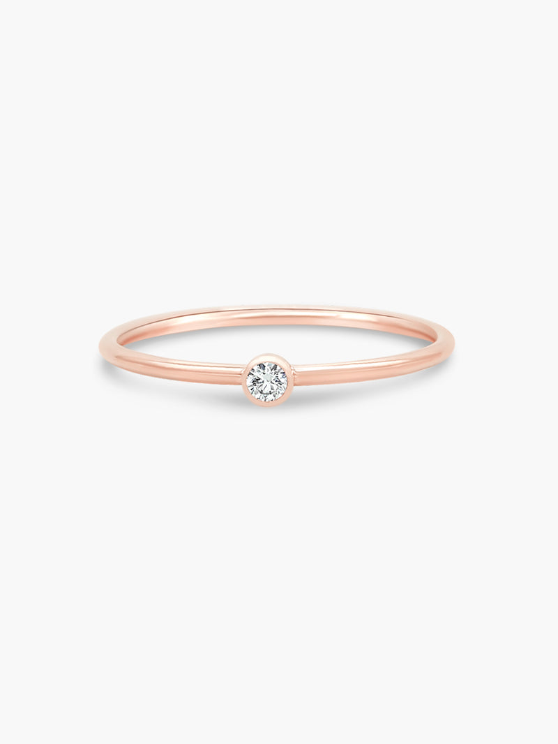 rose gold filled dainty, simple cubic zirconia stalking band