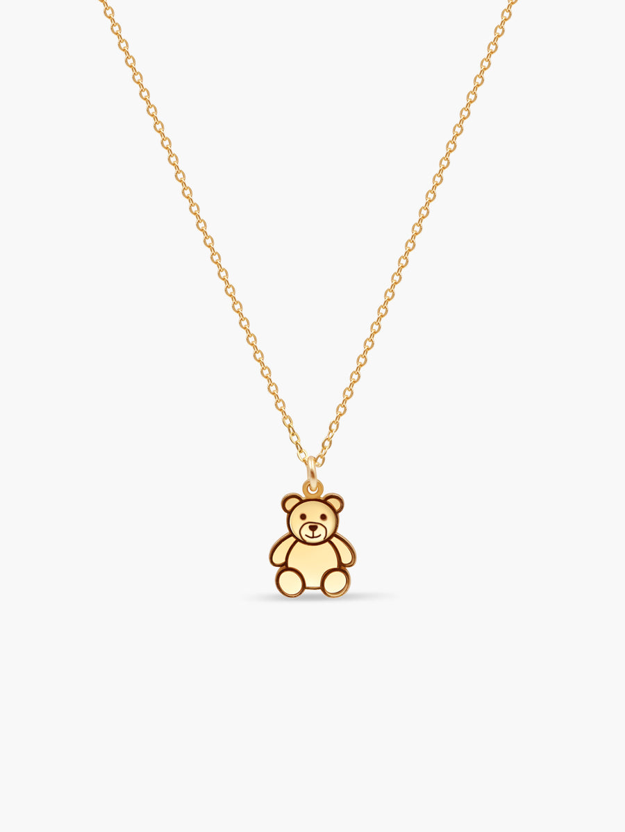 Cute Golden Teddy Bear Necklace