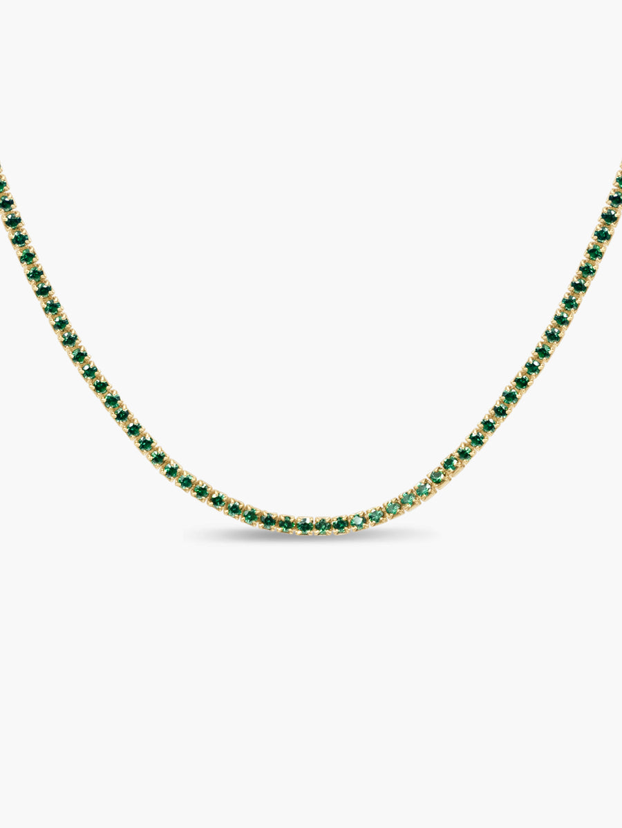 High Quality Round Emerald 14K Gold Necklace | Chordia Jewels