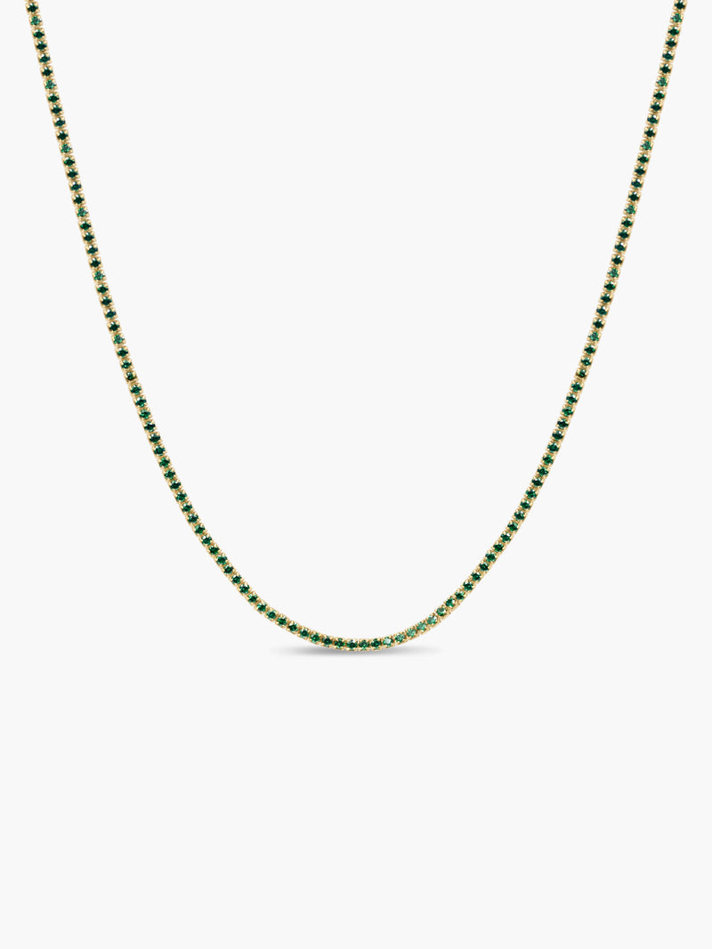 Classic Tennis Necklace - Green