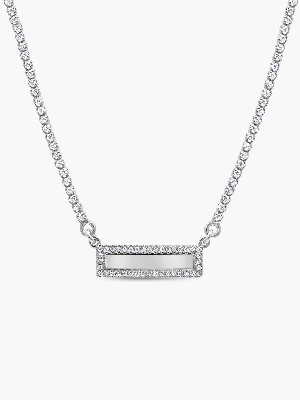 Tennis Necklace with Sparkle Bar