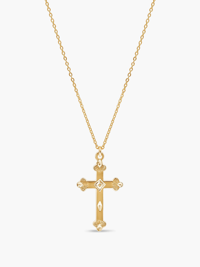 Buy AYESHA Multi Womens Metallic Gold Cross Pendant Western Necklace |  Shoppers Stop
