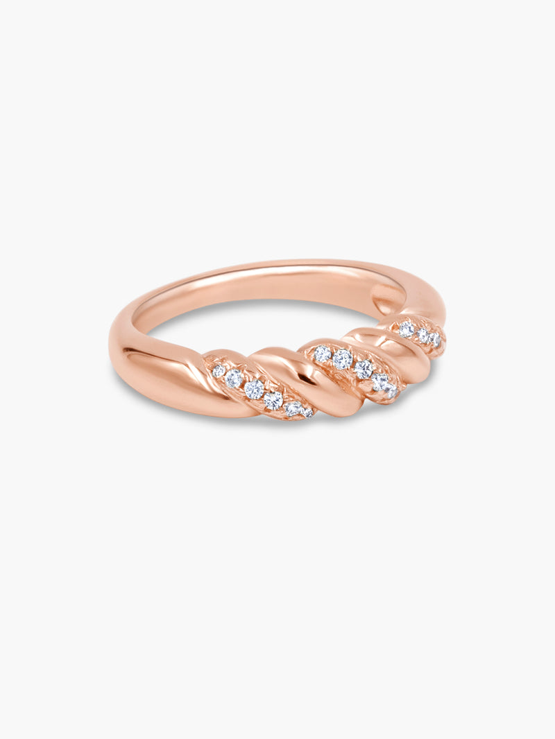 rose gold braided dome ring