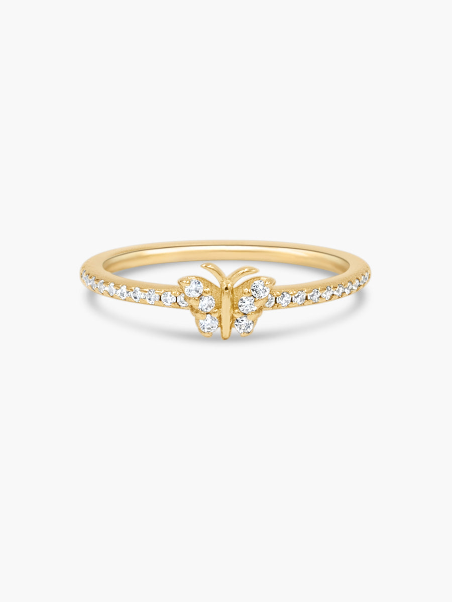 14K Gold Butterfly Duo Ring