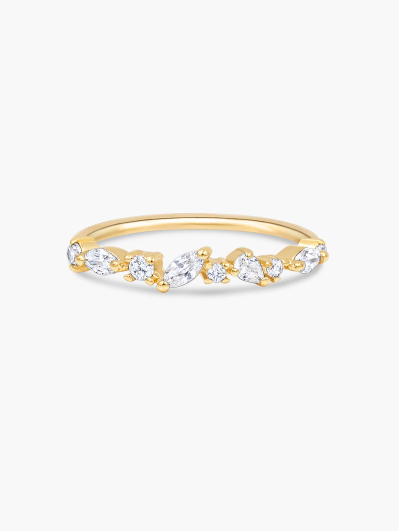 gold cluster trendy stacking ring