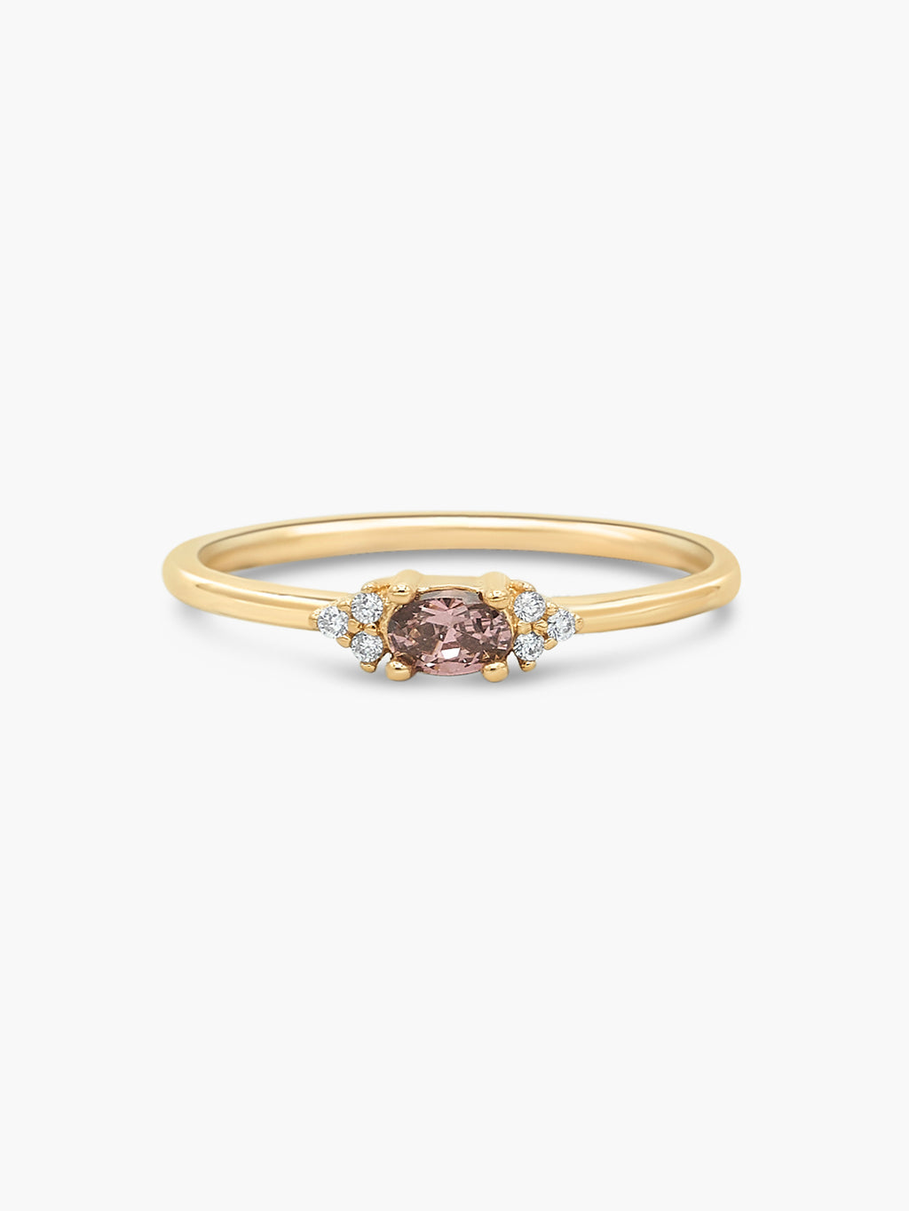 dainty oval pink ring