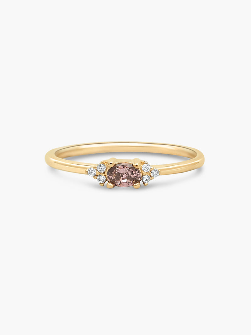 dainty oval pink ring