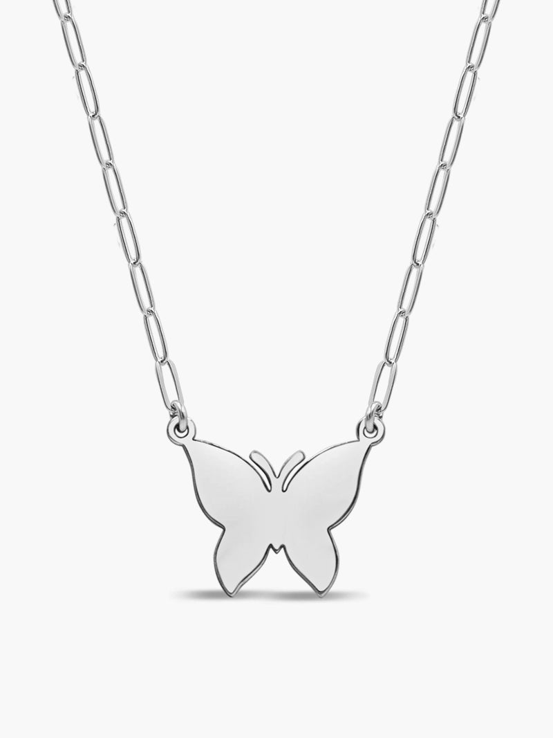 Large Engravable Butterfly Necklace