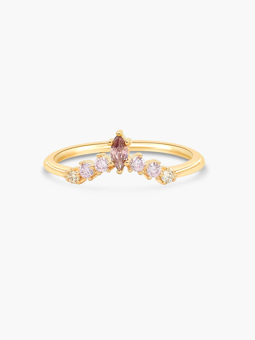 Marquise V Ring - Pink