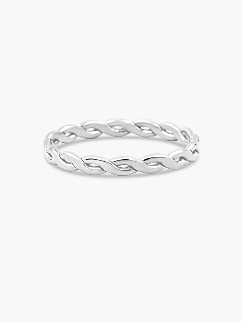 silver braided stacking ring