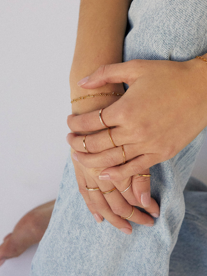 thin gold filled stacking rings