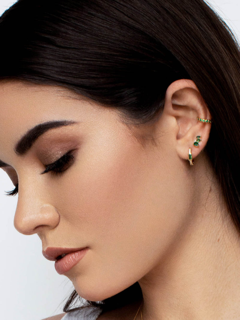 Ear Climbers May Birthstone  Gold Studs by The Faint Hearted Jewelry