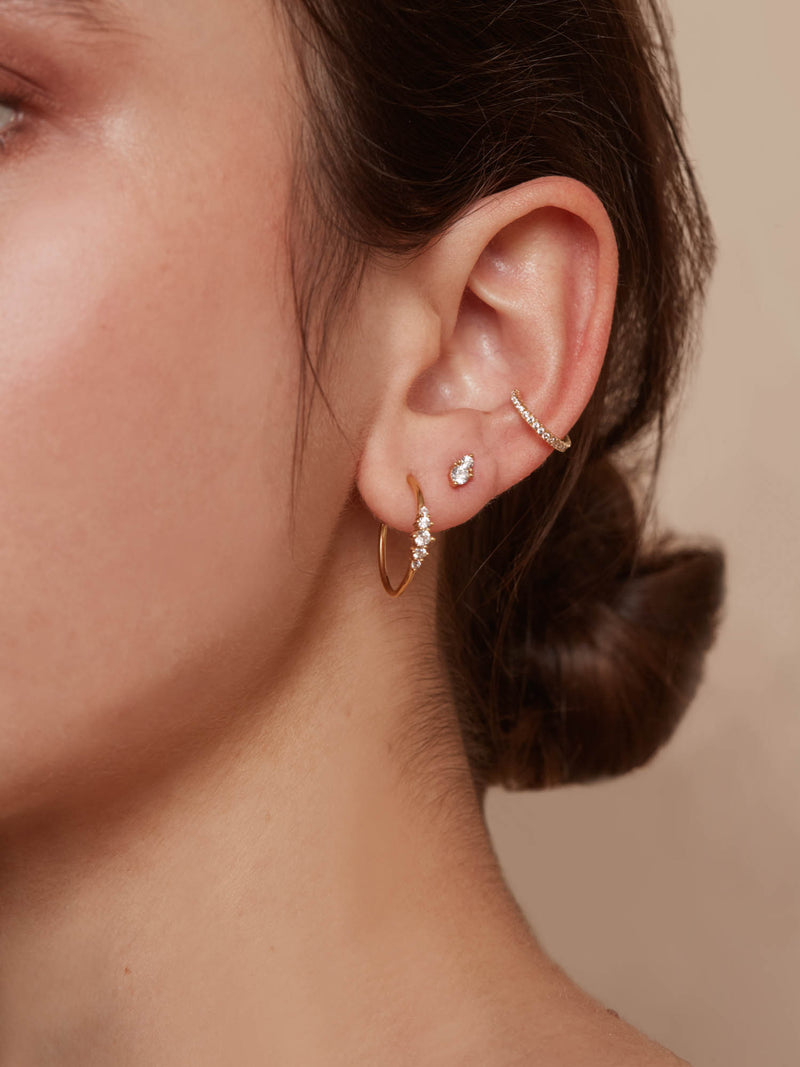 2-Stone Rose Gold Studs by The Faint Hearted Jewelry