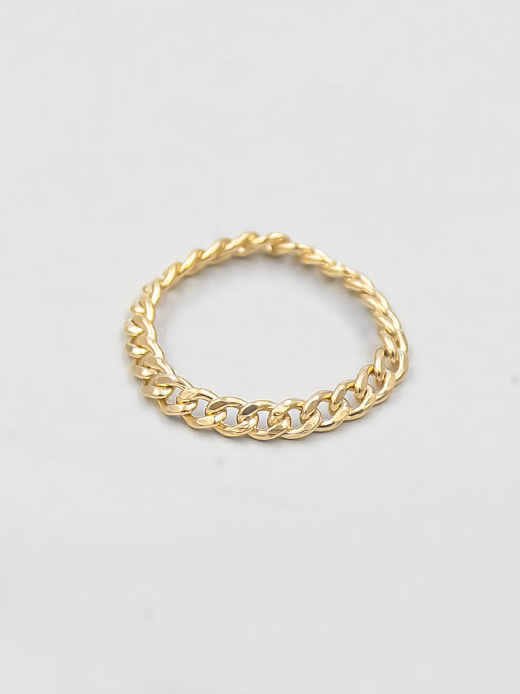gold cuban link chain stacking ring