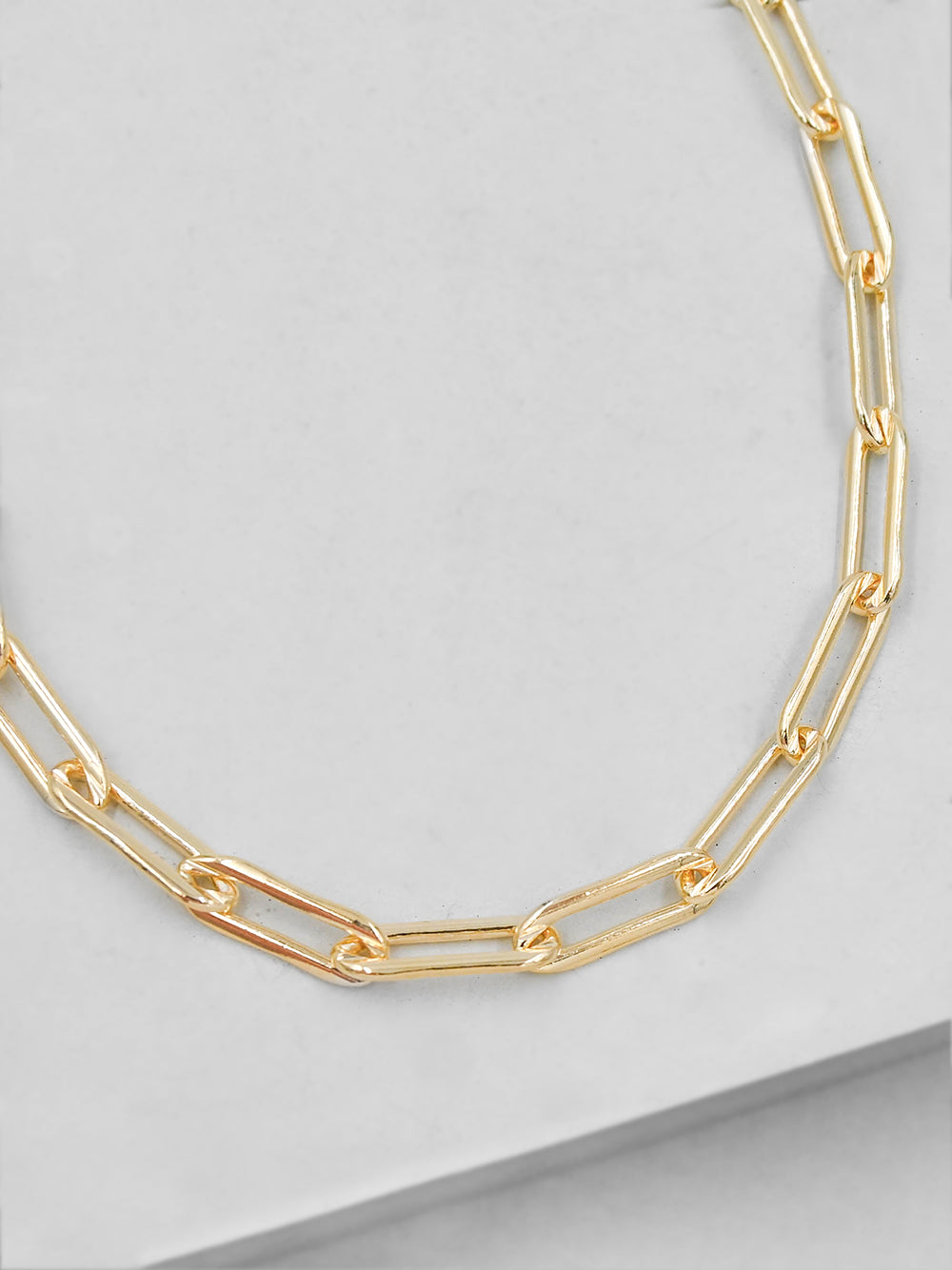 Large Paperclip Gold Necklace  by The Faint Hearted Jewelry