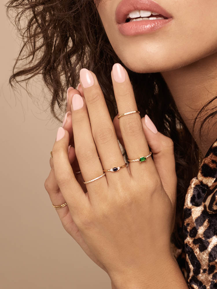 Emerald Baguette Stacking Ring 