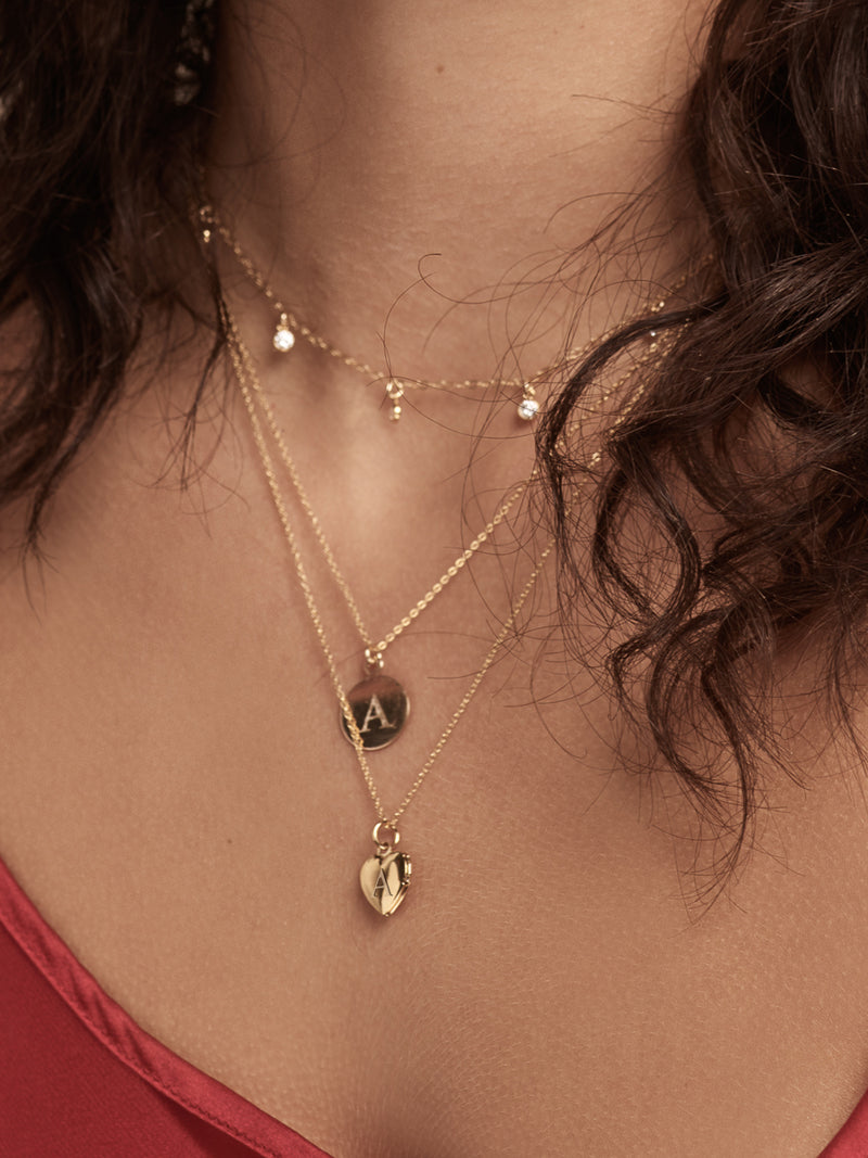 CZ Charm Gold Necklace by The Faint Hearted Jewelry