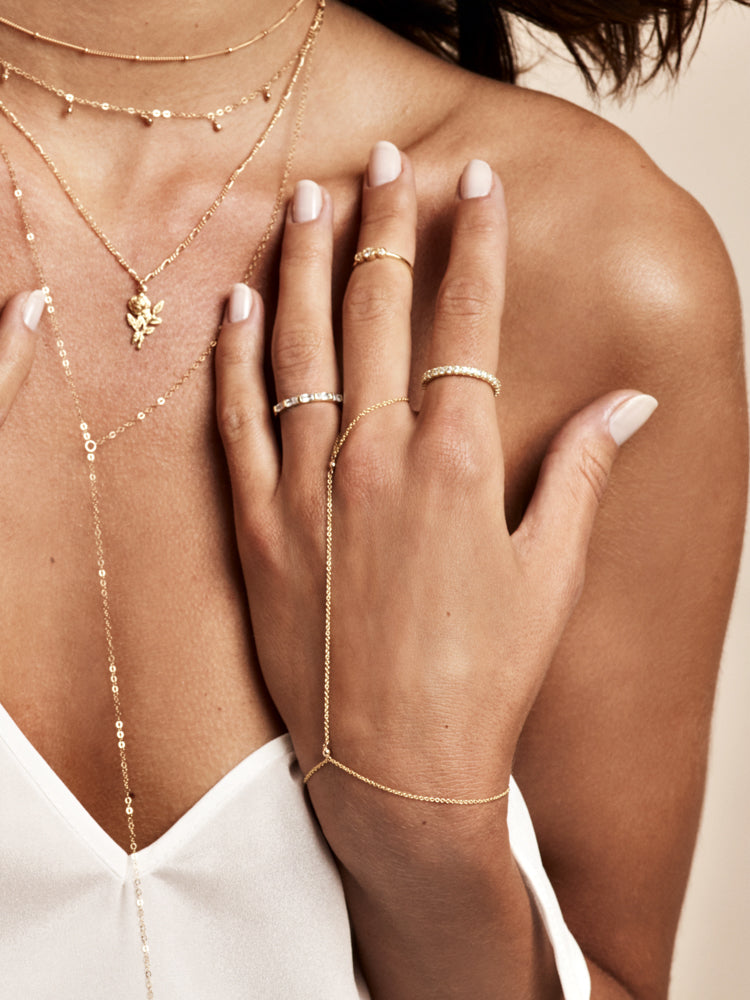Gold Filled Essentials Handchain by The Faint Hearted Jewelry