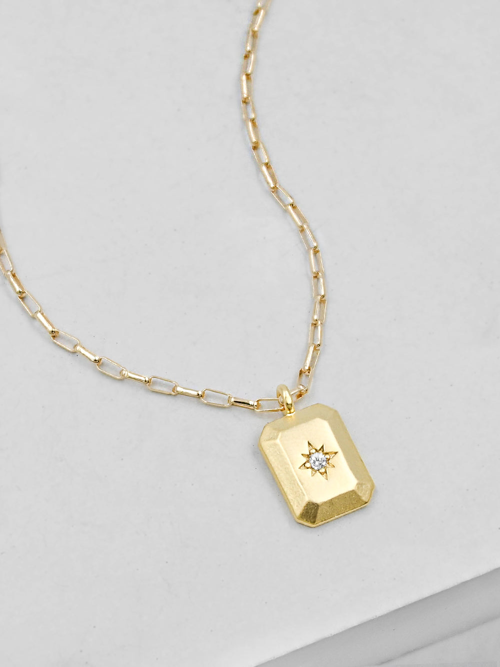 North star Tag Gold Necklace by The Faint Hearted Jewelry