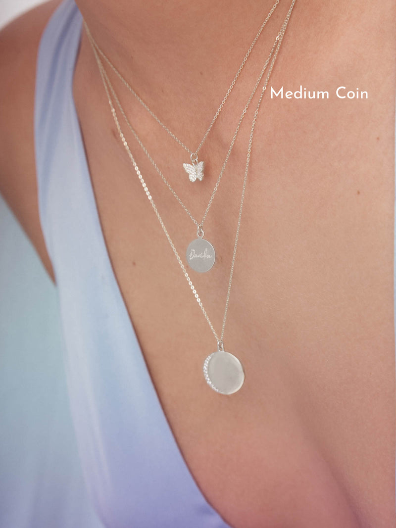 Engraved Coin Necklace
