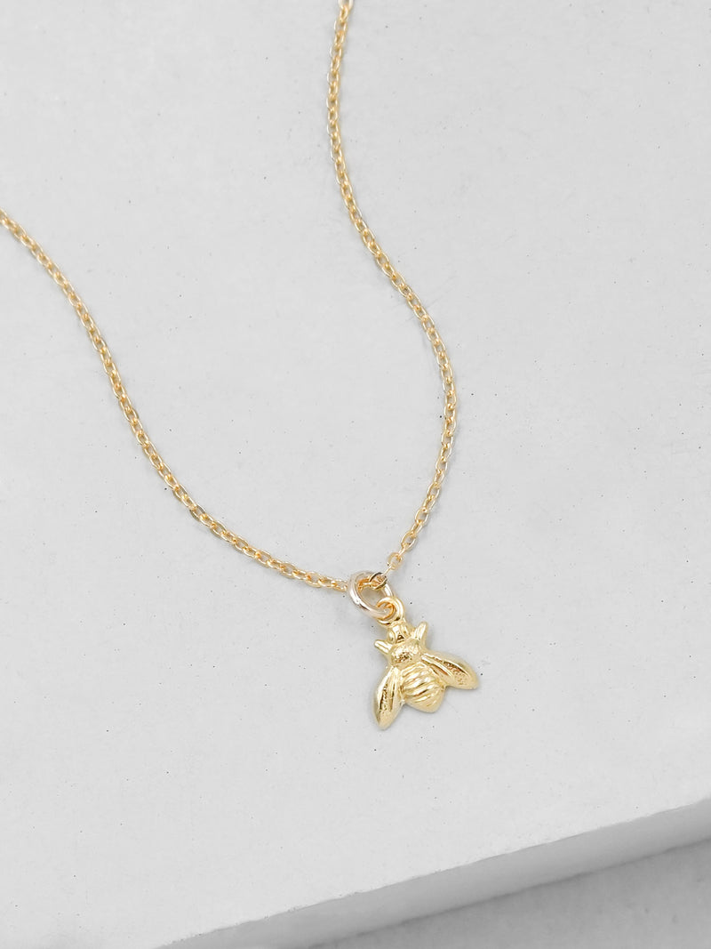 Gold Plated Mini Bumblee bee  Necklace by The Faint Hearted Jewelry