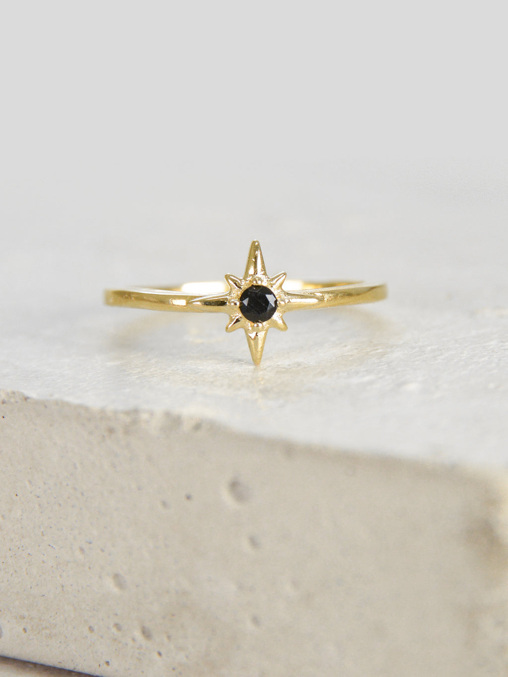 Gold North Star Stacking Ring by The Faint Hearted Jewelry