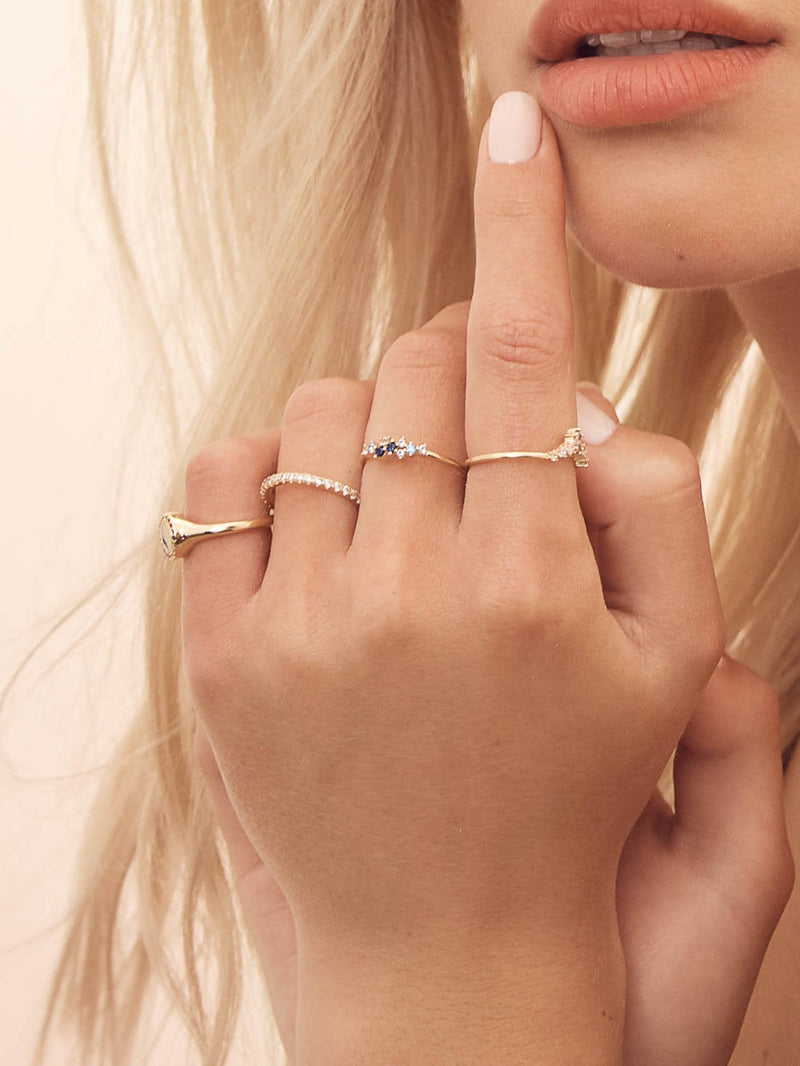 CZ Twilight Dainty Gold Ring by The Faint Hearted Jewelry