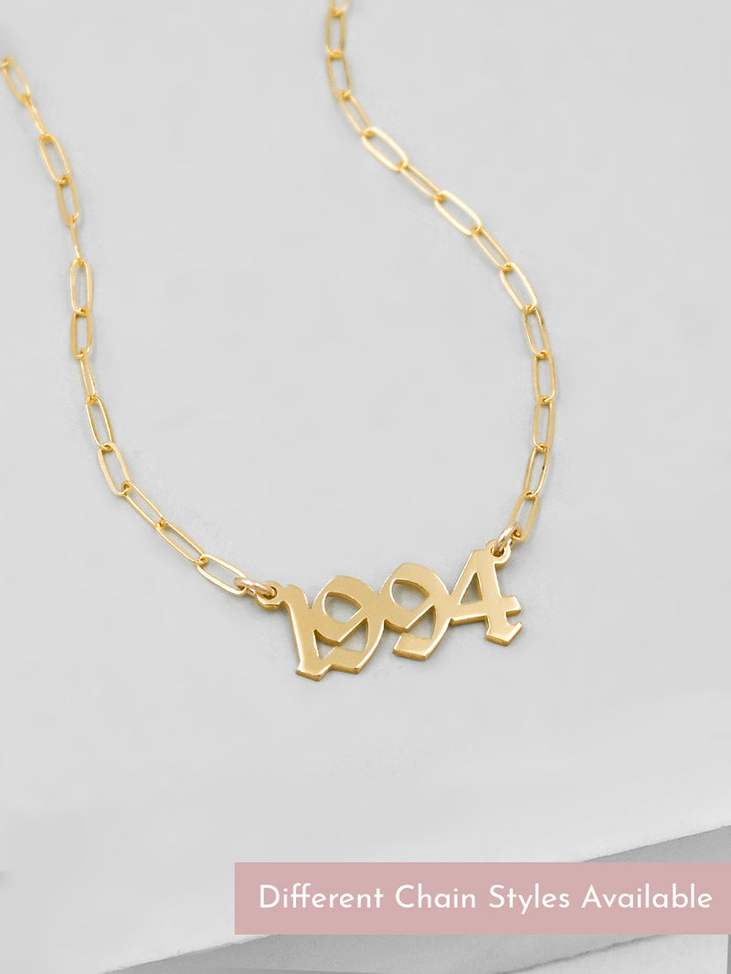 Year Nameplate Necklace