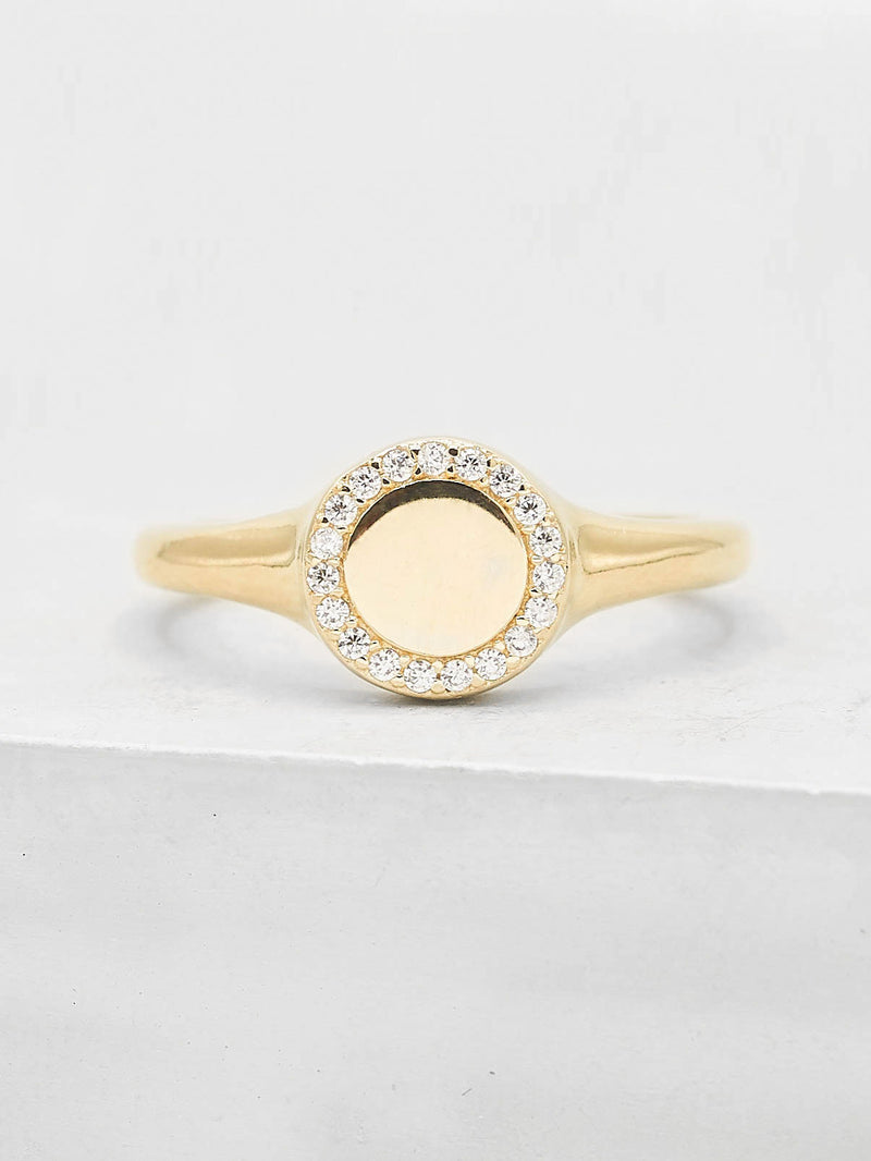 Sparkle Signet Ring - Gold